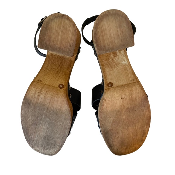 Steve Madden Masha Wood Block‎ Platform Heel Leather Ankle Strap Sandal Size 10 - Picture 6 of 7